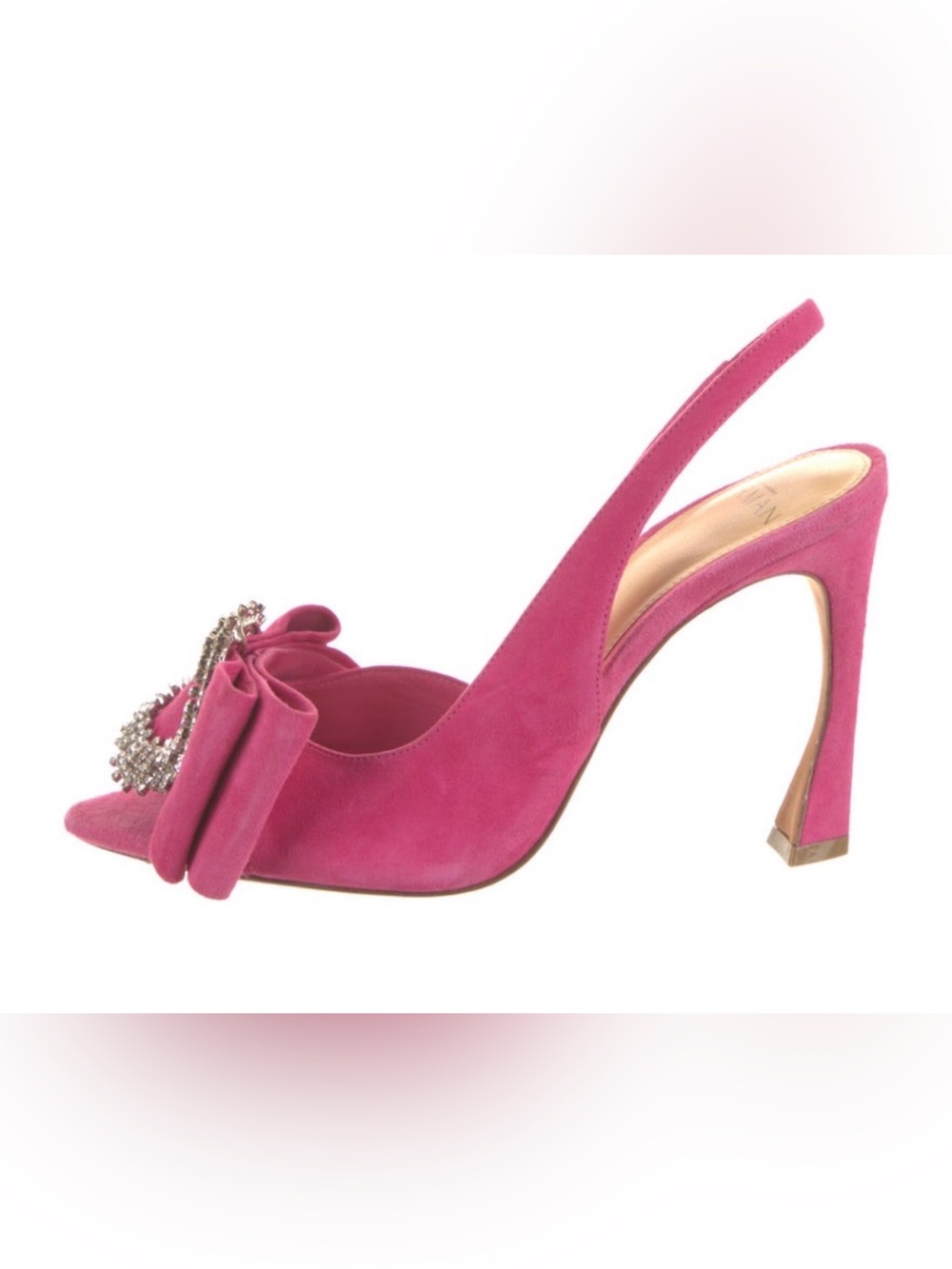 Alexandre Birman Fuchsia Suede Slingback with Crystal Bow Sz.36
